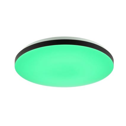 Brilliant – LIVIO LED RGBW Dimmable Ceiling Light LED/20W/230V 3000–6500K Ø 38.5 cm Black + Remote Control