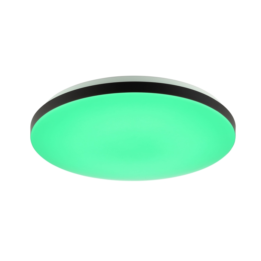 Brilliant – LIVIO LED RGBW Dimmable Ceiling Light LED/20W/230V 3000–6500K Ø 38.5 cm Black + Remote Control