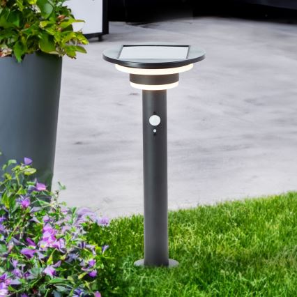 Brilliant - LED Solar lamp with sensor GARVINA LED/3W/3,7V 45 cm IP44 black