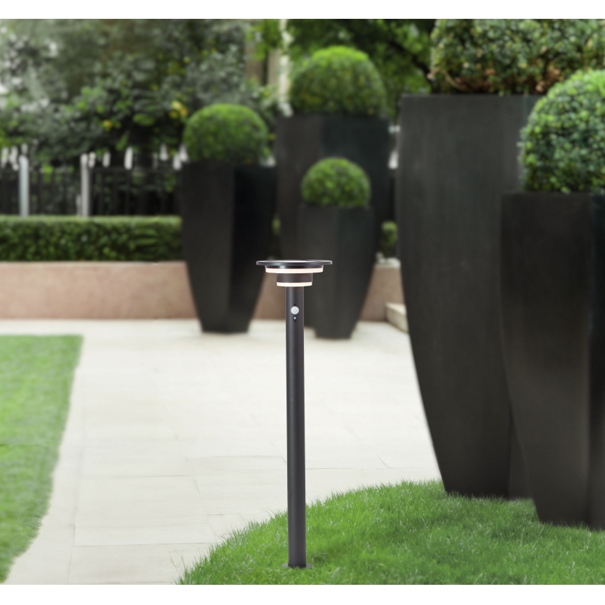 Brilliant - LED Solar lamp with sensor GARVINA LED/3W/3,7V 85 cm IP44 black