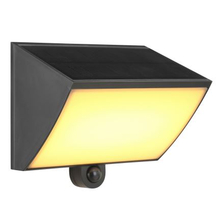 Brilliant - LED solar wall light with sensor SIERRA LED/6W/3.7V 2700/4000/6500K 2000 mAh IP54 black