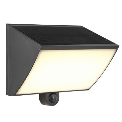 Brilliant - LED solar wall light with sensor SIERRA LED/6W/3.7V 2700/4000/6500K 2000 mAh IP54 black
