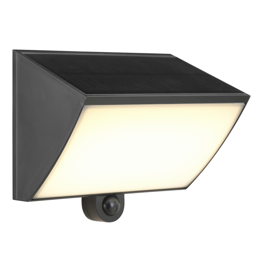 Brilliant - LED solar wall light with sensor SIERRA LED/6W/3.7V 2700/4000/6500K 2000 mAh IP54 black