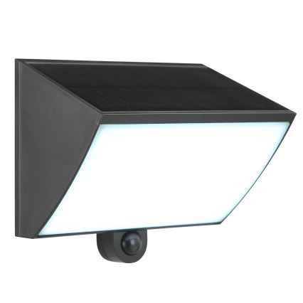 Brilliant - LED solar wall light with sensor SIERRA LED/6W/3.7V 2700/4000/6500K 2000 mAh IP54 black