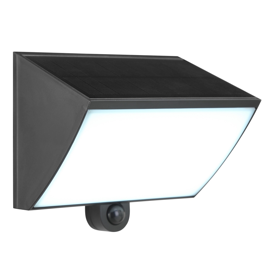 Brilliant - LED solar wall light with sensor SIERRA LED/6W/3.7V 2700/4000/6500K 2000 mAh IP54 black