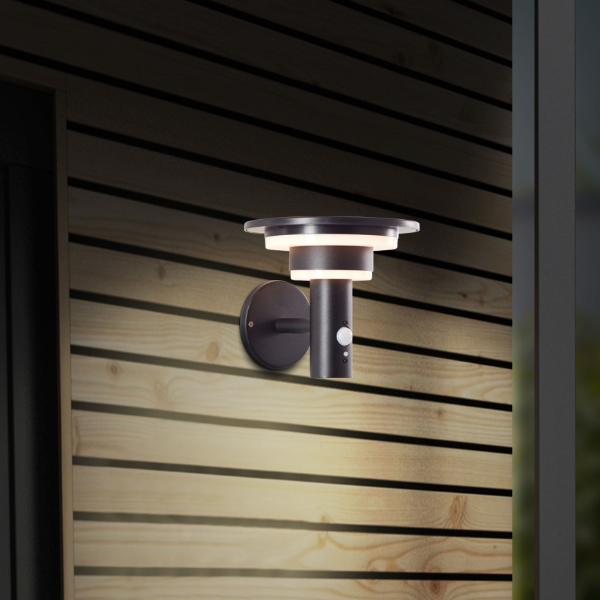 Brilliant - LED Solar wall light with sensor GARVINA LED/3W/3,7V 2000 mAh IP44 black