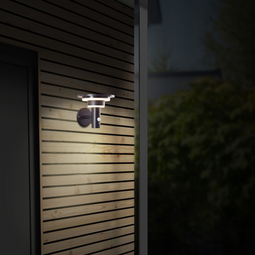 Brilliant - LED Solar wall light with sensor GARVINA LED/3W/3,7V 2000 mAh IP44 black