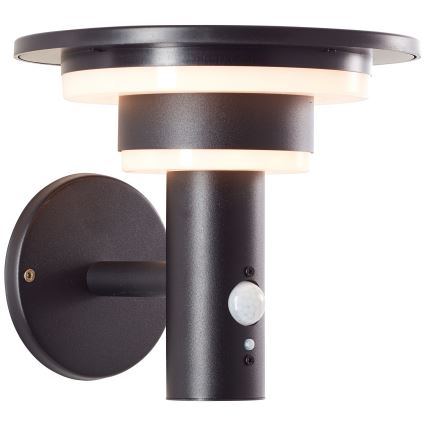 Brilliant - LED Solar wall light with sensor GARVINA LED/3W/3,7V 2000 mAh IP44 black
