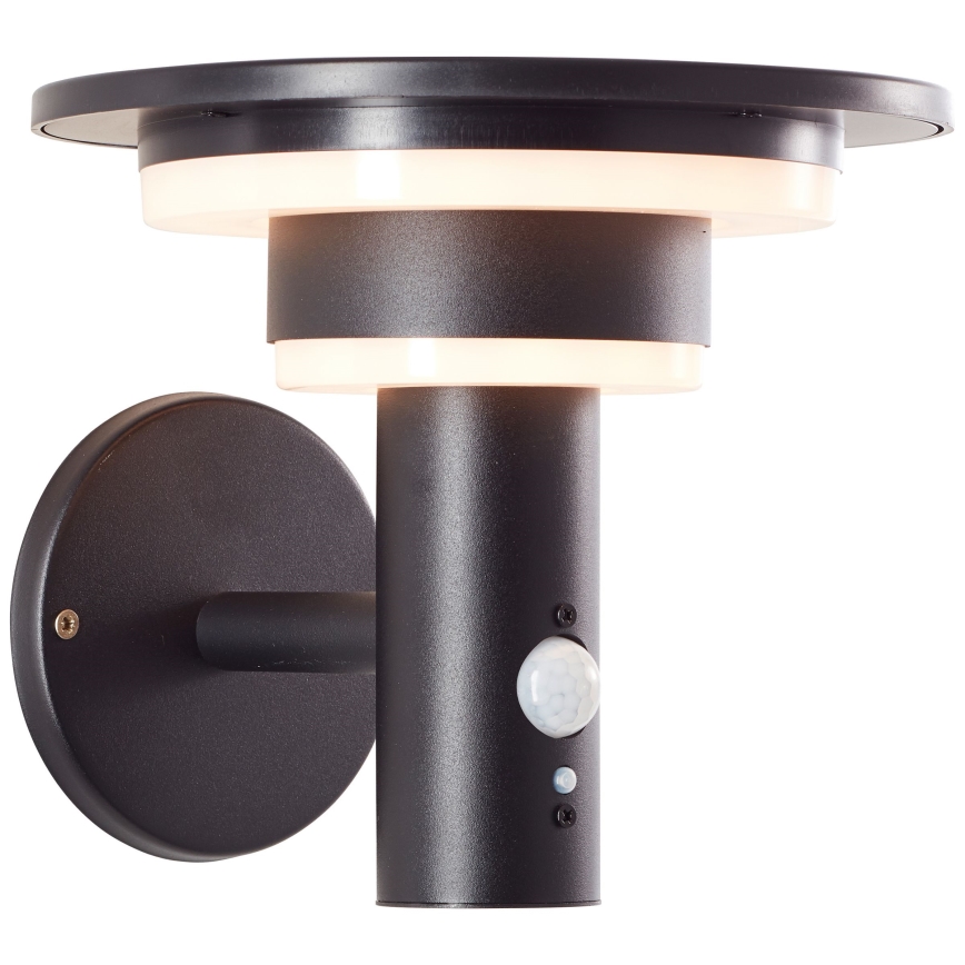 Brilliant - LED Solar wall light with sensor GARVINA LED/3W/3,7V 2000 mAh IP44 black