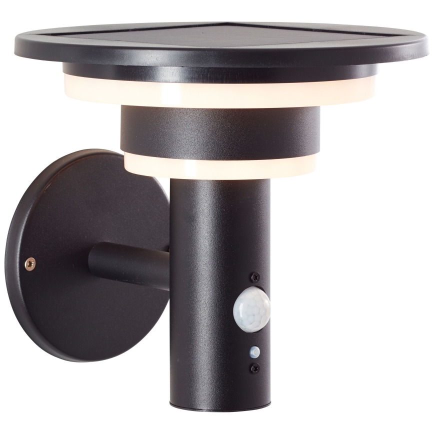 Brilliant - LED Solar wall light with sensor GARVINA LED/3W/3,7V 2000 mAh IP44 black