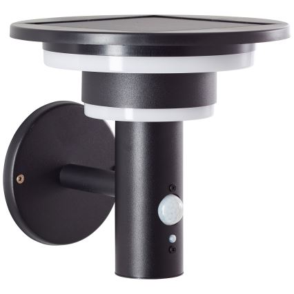 Brilliant - LED Solar wall light with sensor GARVINA LED/3W/3,7V 2000 mAh IP44 black