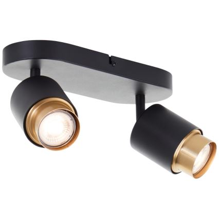 Brilliant - LED Spotlight COVELO 2xGU10/5W/230V black/gold