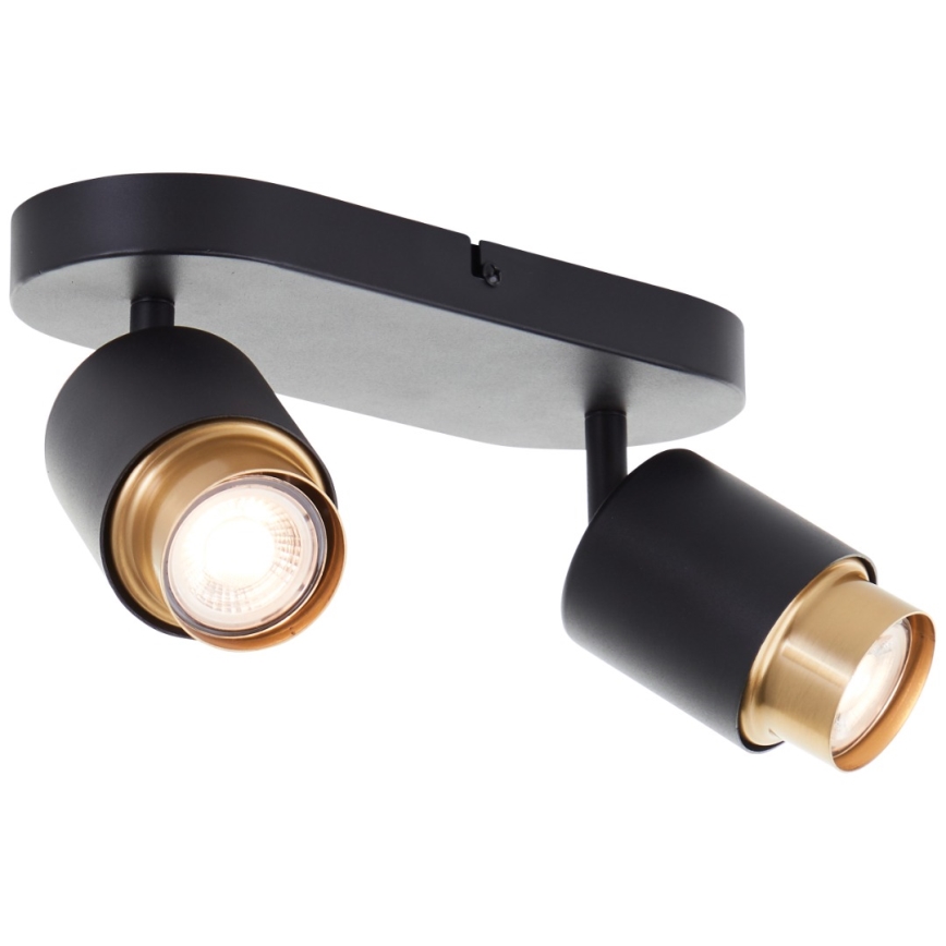 Brilliant - LED Spotlight COVELO 2xGU10/5W/230V black/gold