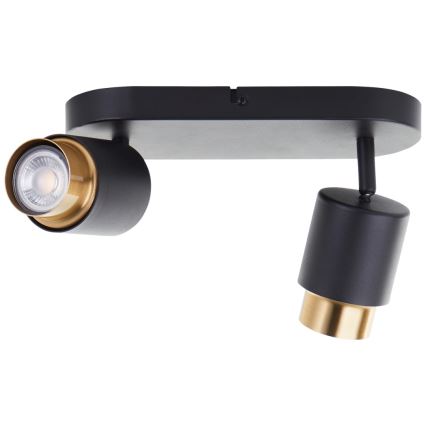 Brilliant - LED Spotlight COVELO 2xGU10/5W/230V black/gold