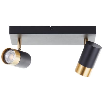Brilliant - LED Spotlight COVELO 2xGU10/5W/230V black/gold
