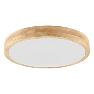 Brilliant - MOREEN LED Bathroom Ceiling Light, 18 W, 230 V, Selectable 2700/4000/6500 K, Ø34 cm, IP44, Rubberwood