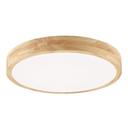 Brilliant - MOREEN LED Bathroom Ceiling Light, 18 W, 230 V, Selectable 2700/4000/6500 K, Ø34 cm, IP44, Rubberwood