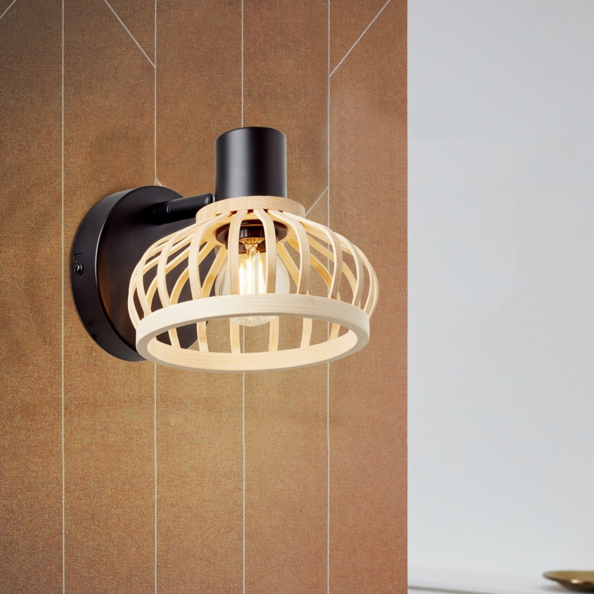 Brilliant - NORAH Wall Lamp 1xE14/28W/230V Bamboo