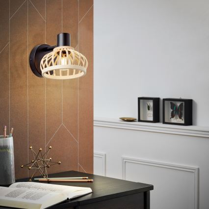 Brilliant - NORAH Wall Lamp 1xE14/28W/230V Bamboo