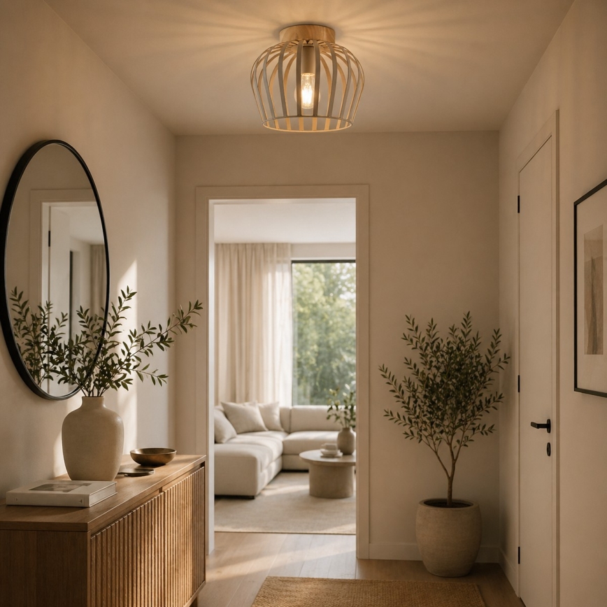 Brilliant - NORDIC CAGE Ceiling Light, 1× E27, 20 W, 230 V, Ø 25 cm, Beige