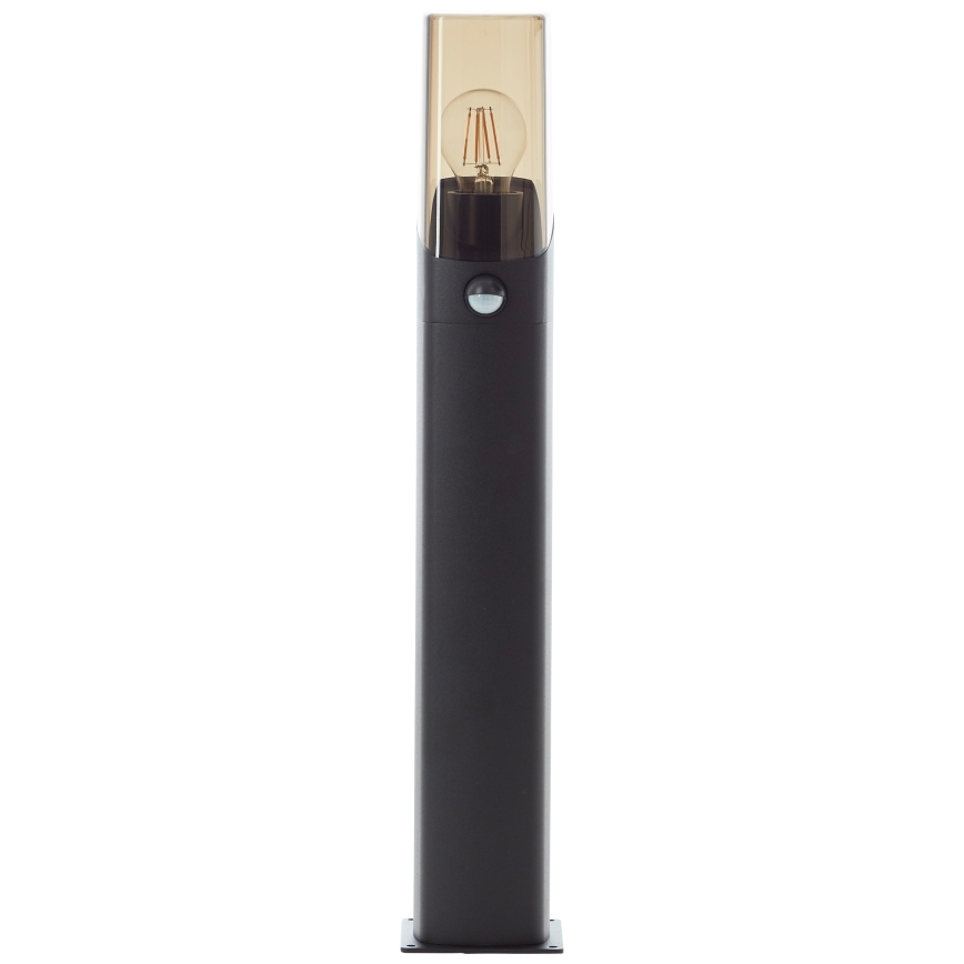 Brilliant - Outdoor lamp with sensor MINOU 1xE27/10W/230V IP44 black/smoky