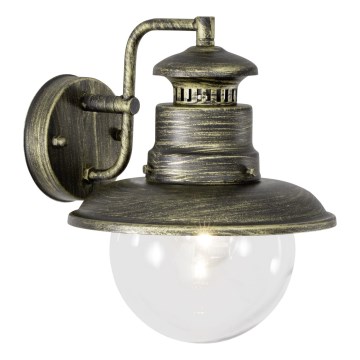 Brilliant - Outdoor wall lamp ARTU 1xE27/60W/230V IP44 patina/gold