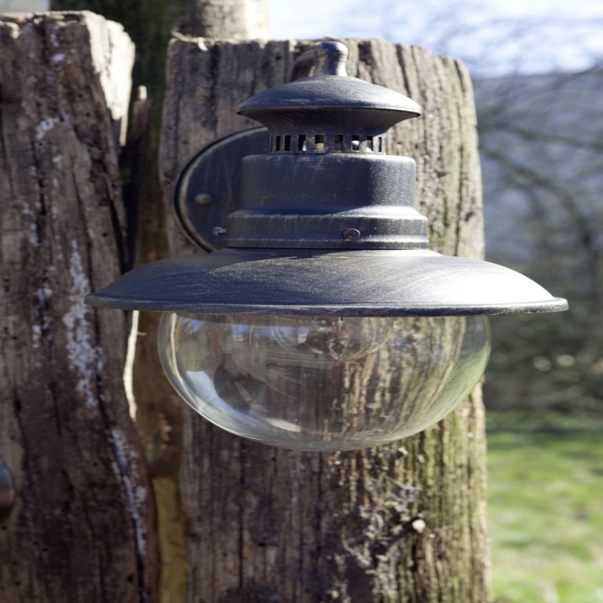 Brilliant - Outdoor wall lamp ARTU 1xE27/60W/230V IP44 patina/gold