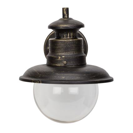 Brilliant - Outdoor wall lamp ARTU 1xE27/60W/230V IP44 patina/gold