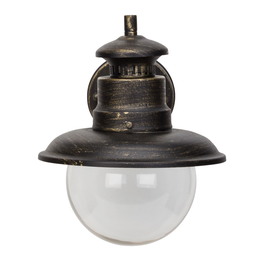 Brilliant - Outdoor wall lamp ARTU 1xE27/60W/230V IP44 patina/gold