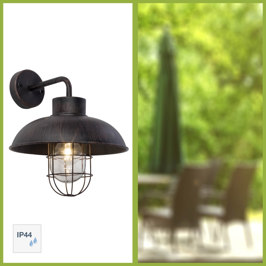 Brilliant - Outdoor wall lamp PORTLAND 1xE27/60W/230V black/patina