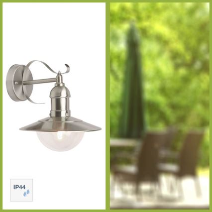 Brilliant - Outdoor wall light ARTO 1xE27/60W/230V IP44 shiny chrome