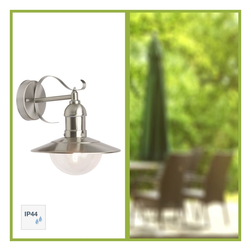 Brilliant - Outdoor wall light ARTO 1xE27/60W/230V IP44 shiny chrome