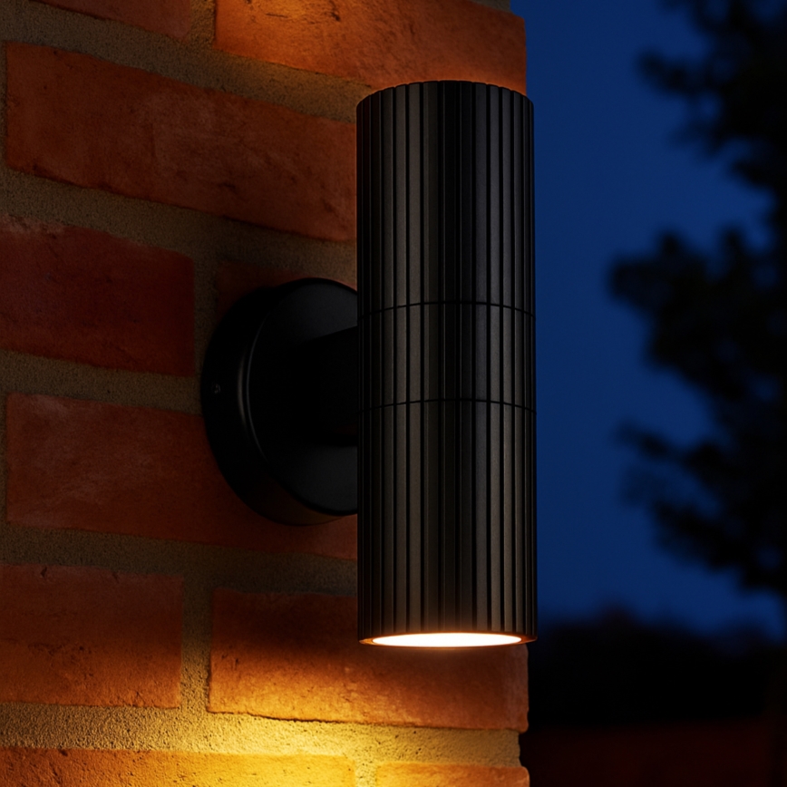 Brilliant - Outdoor wall light KEOLA 2xGU10/10W/230V IP44 black