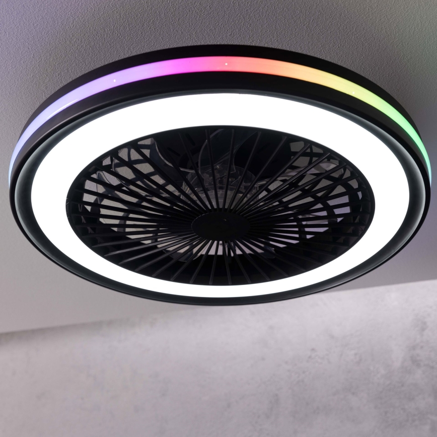 Brilliant - PALMERO LED RGBW Dimmable Ceiling Fan Light LED/40W/230V 2700-6500K Ø 46.6 cm Beige + Remote Control