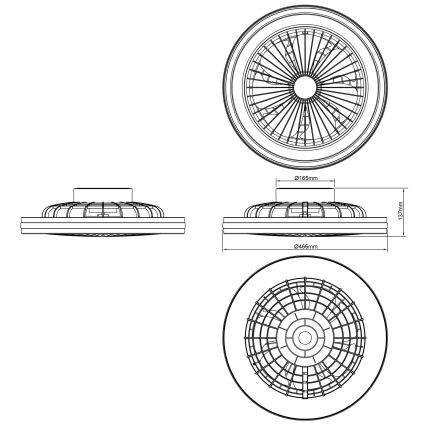 Brilliant - PALMERO LED RGBW Dimmable Ceiling Fan Light LED/40W/230V 2700-6500K Ø 46.6 cm Beige + Remote Control