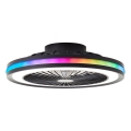 Brilliant - PALMERO LED RGBW Dimmable Ceiling Fan Light LED/40W/230V 2700-6500K Ø 46.6 cm Beige + Remote Control