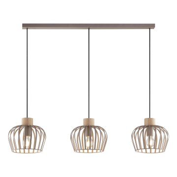 Brilliant - Pendant light on cable NORDIC CAGE 3xE27/20W/230V beige