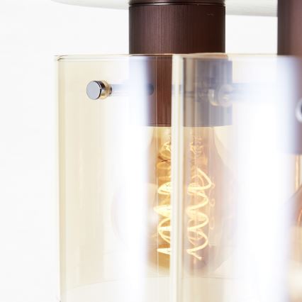 Brilliant - PETJE Ceiling Light 5xE27/40W/230V Ø 52 cm Brown/Smoked