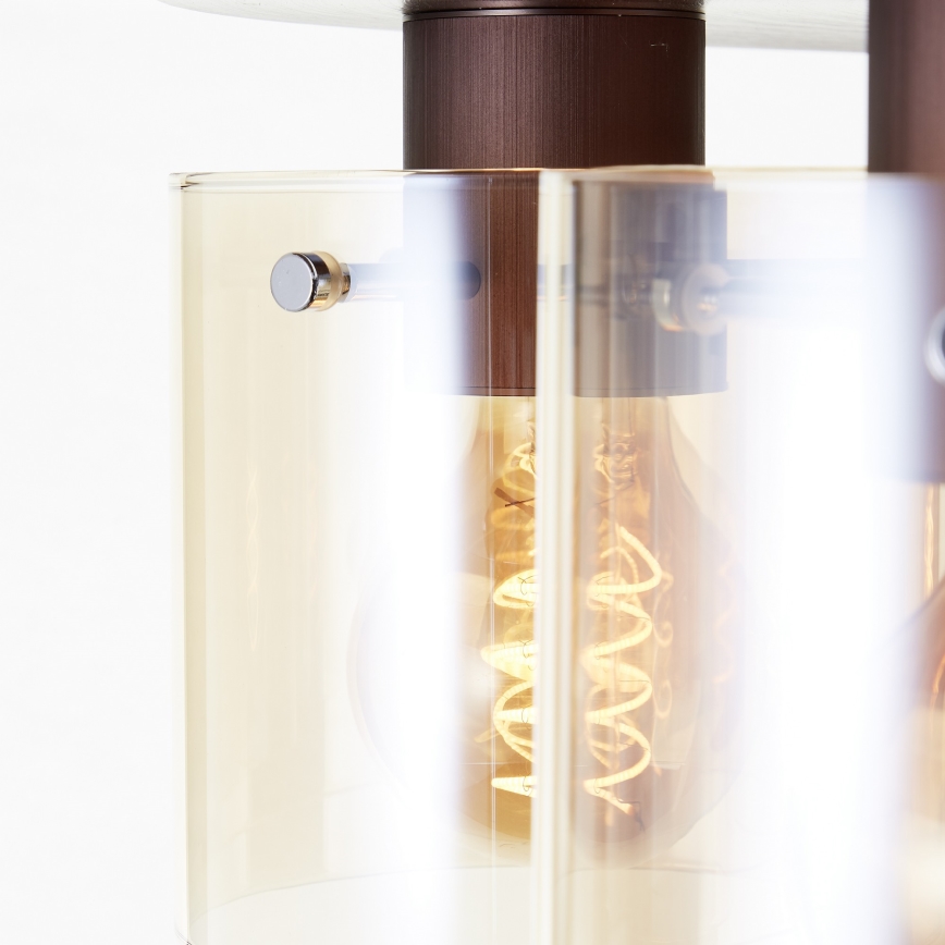 Brilliant - PETJE Ceiling Light 5xE27/40W/230V Ø 52 cm Brown/Smoked