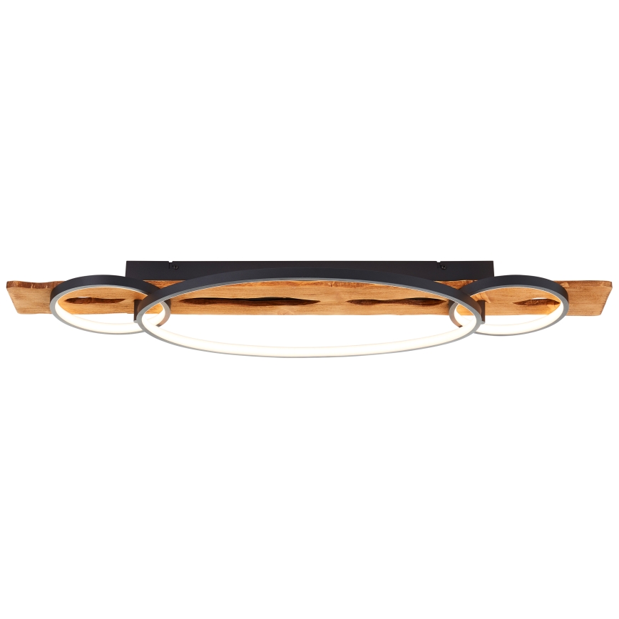 Brilliant - PIRUS Dimmable LED Ceiling Light, 40W/230V, 30x90 cm, Rubberwood