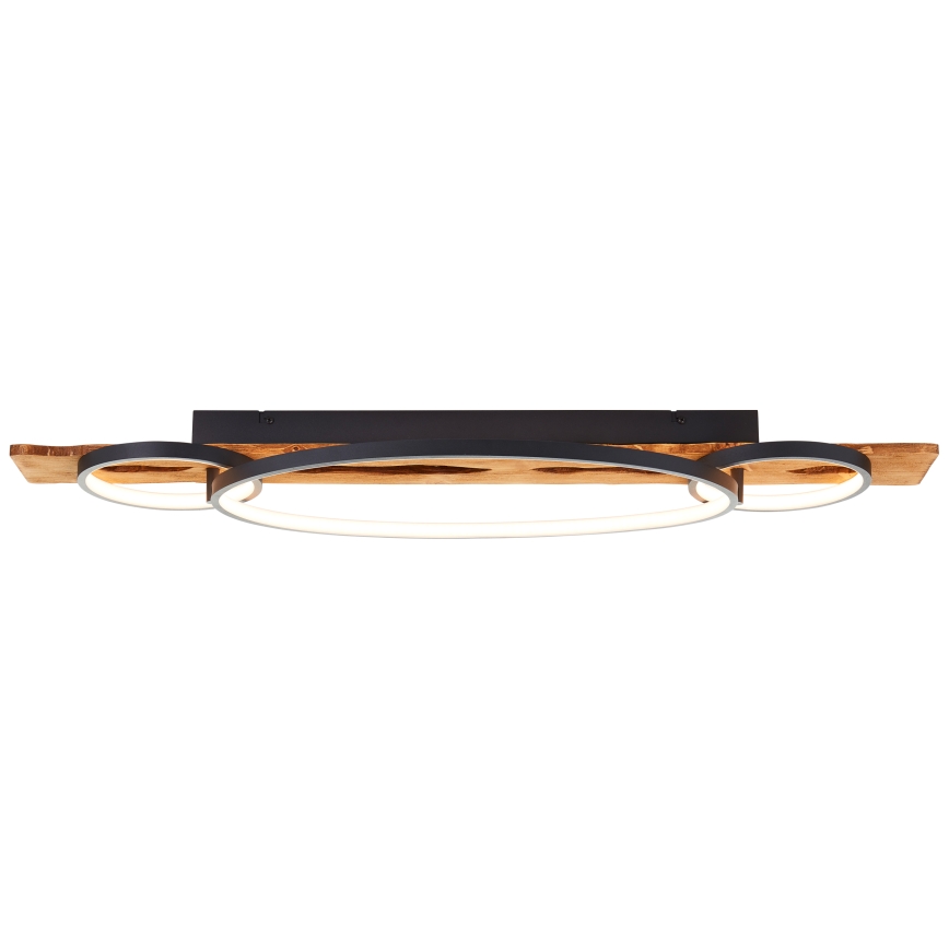 Brilliant - PIRUS Dimmable LED Ceiling Light, 40W/230V, 30x90 cm, Rubberwood