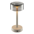 Brilliant - RAZOR LED Dimmable Rechargeable Touch Outdoor Table Lamp LED/2.5W/5V 2700K 2600 mAh IP44 Grey