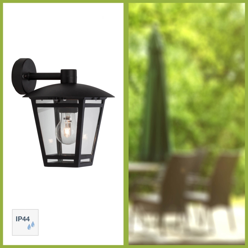 Brilliant - RILEY Outdoor Wall Light 1xE27/40W/230V IP44 Black