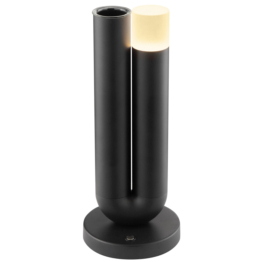 Brilliant - SAYU LED Dimmable Rechargeable Touch Outdoor Table Lamp, 2.5W/5V, 2700 K, 2600 mAh, IP44, Black
