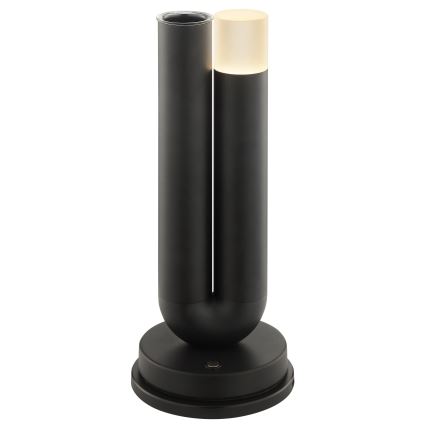 Brilliant - SAYU LED Dimmable Rechargeable Touch Outdoor Table Lamp, 2.5W/5V, 2700 K, 2600 mAh, IP44, Black