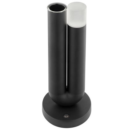 Brilliant - SAYU LED Dimmable Rechargeable Touch Outdoor Table Lamp, 2.5W/5V, 2700 K, 2600 mAh, IP44, Black