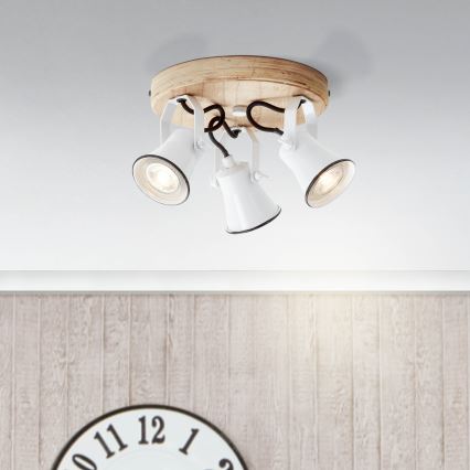 Brilliant - SEED 3xGU10/5W/230V spotlight white/beige