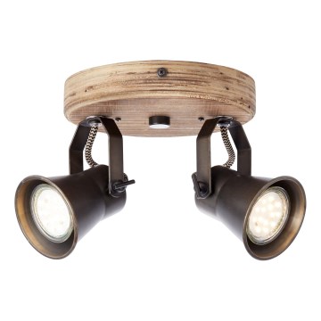 Brilliant - SEED Spotlight 2x GU10/5W/230V Black/Brown
