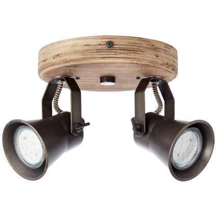 Brilliant - SEED Spotlight 2x GU10/5W/230V Black/Brown
