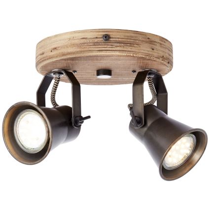 Brilliant - SEED Spotlight 2x GU10/5W/230V Black/Brown